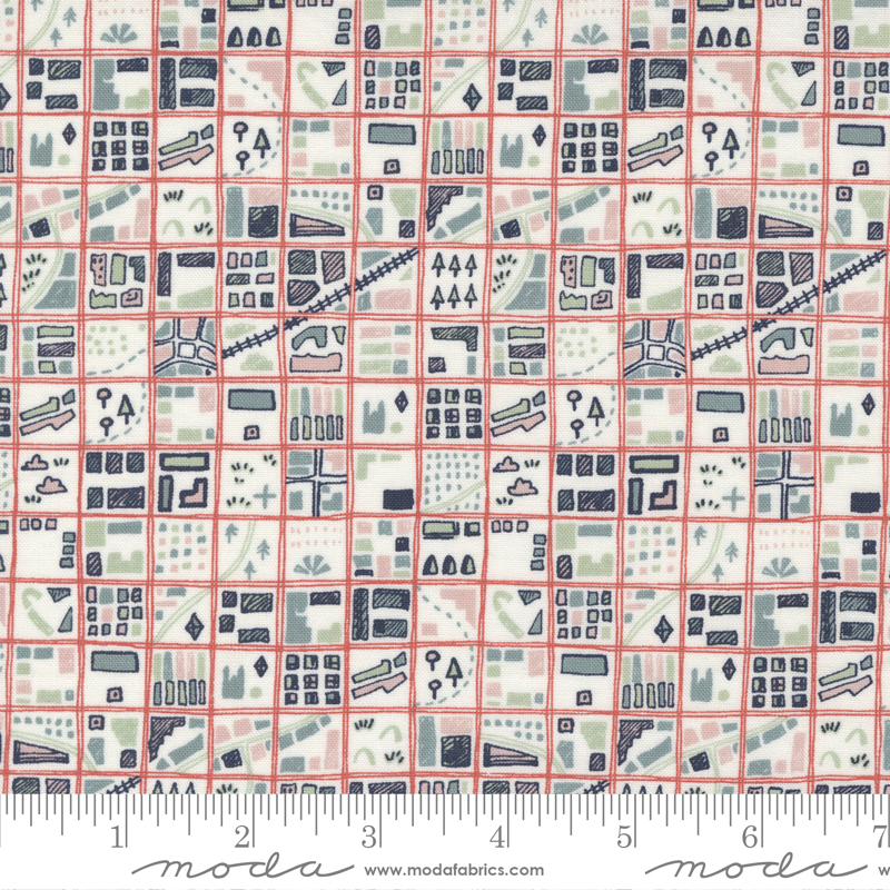 Bon Voyage Toyko Multi - City Blenders Check Map - Fabric