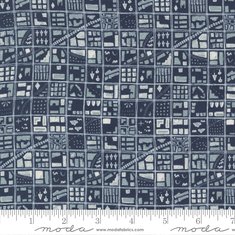 Bon Voyage Paris - City Blenders Check Map - Quilt Fabric