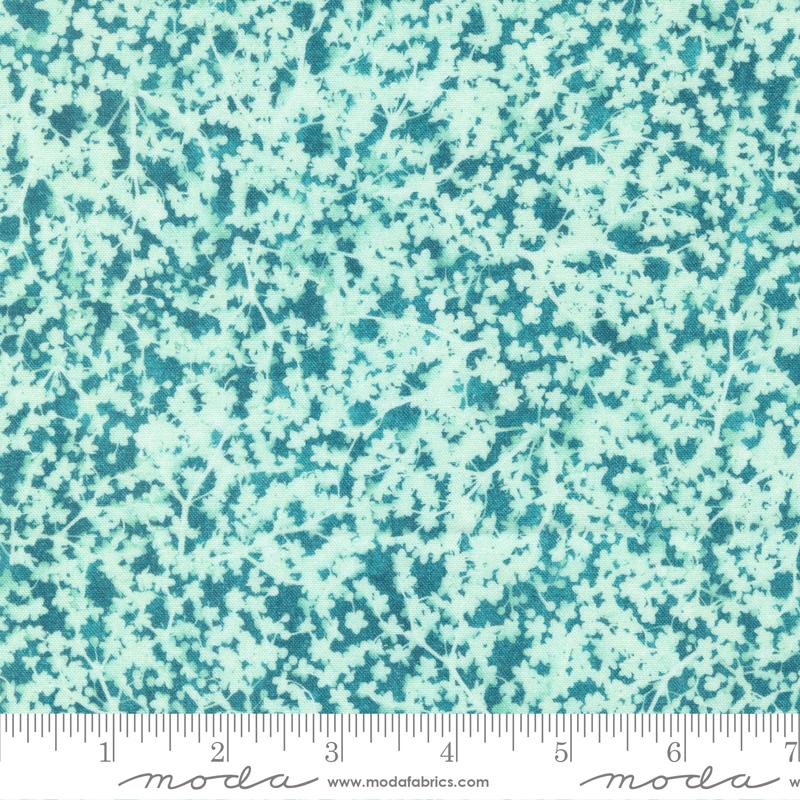 Queen Anne Florals Sunprint - Teal - Quilt Fabric