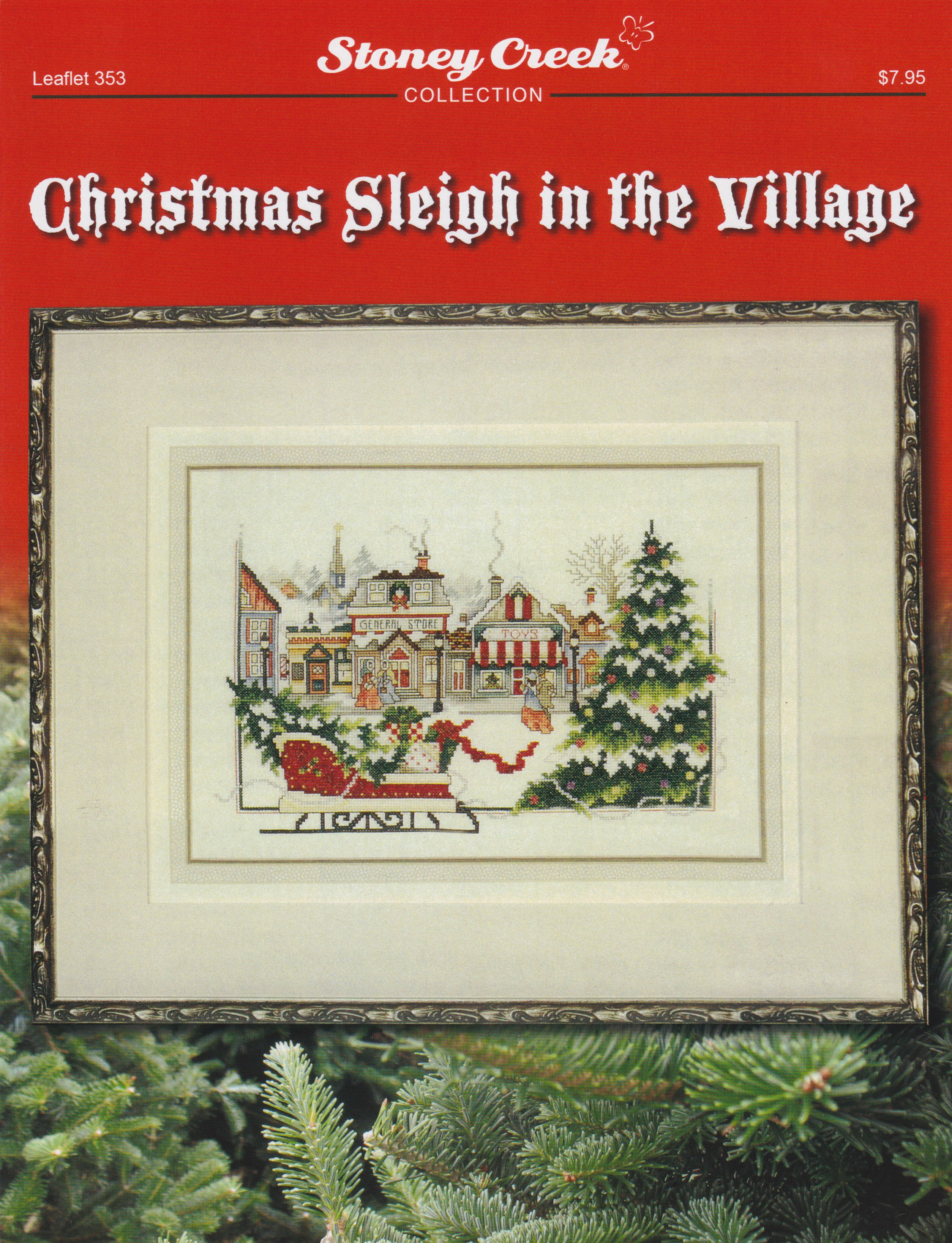 Christmas Sleigh in the Village - Cross Stitch Pattern