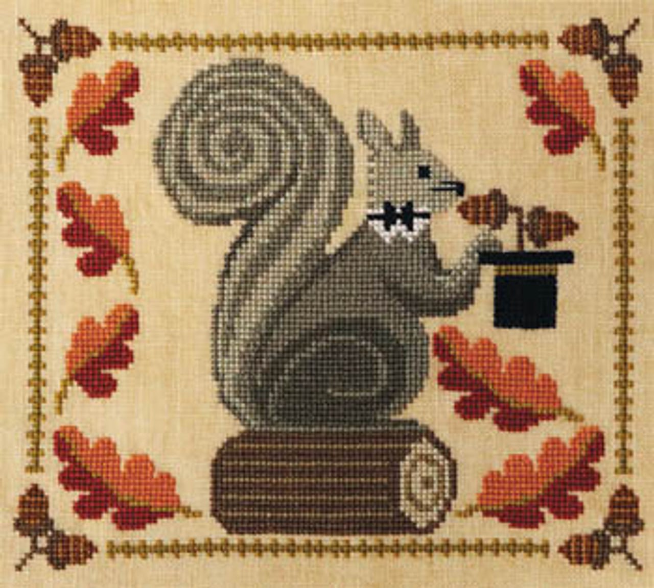 Squirrely Acorn Banquet - Cross Stitch Pattern