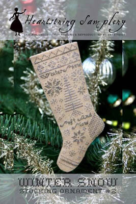 Winter Snow Stocking Ornament 2 - Cross Stitch Pattern