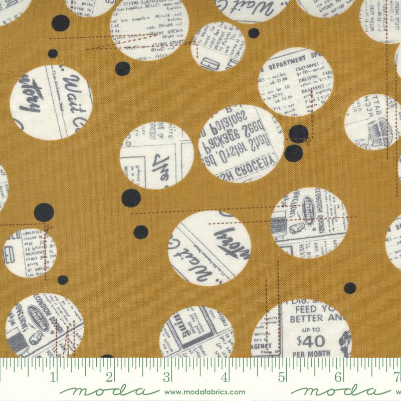 Celestial Maize - News Dropping Dot Circle - Quilt Fabric
