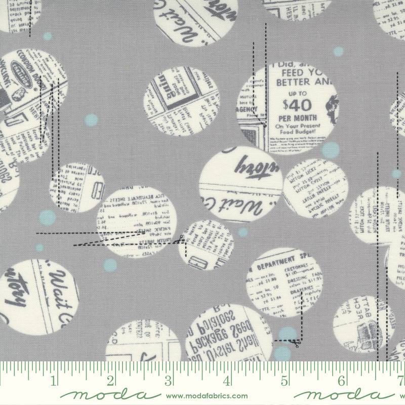 Celestial Platinum - News Dropping Dot Circle - Quilt Fabric