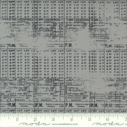 Celestial Platinum - Stamps Text Texture Ledger - Fabric