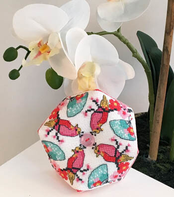 Cherry Blossom Biscornu - Cross Stitch Pattern