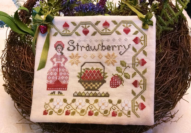 Dinah's Garden - Strawberry - Cross Stitch Pattern