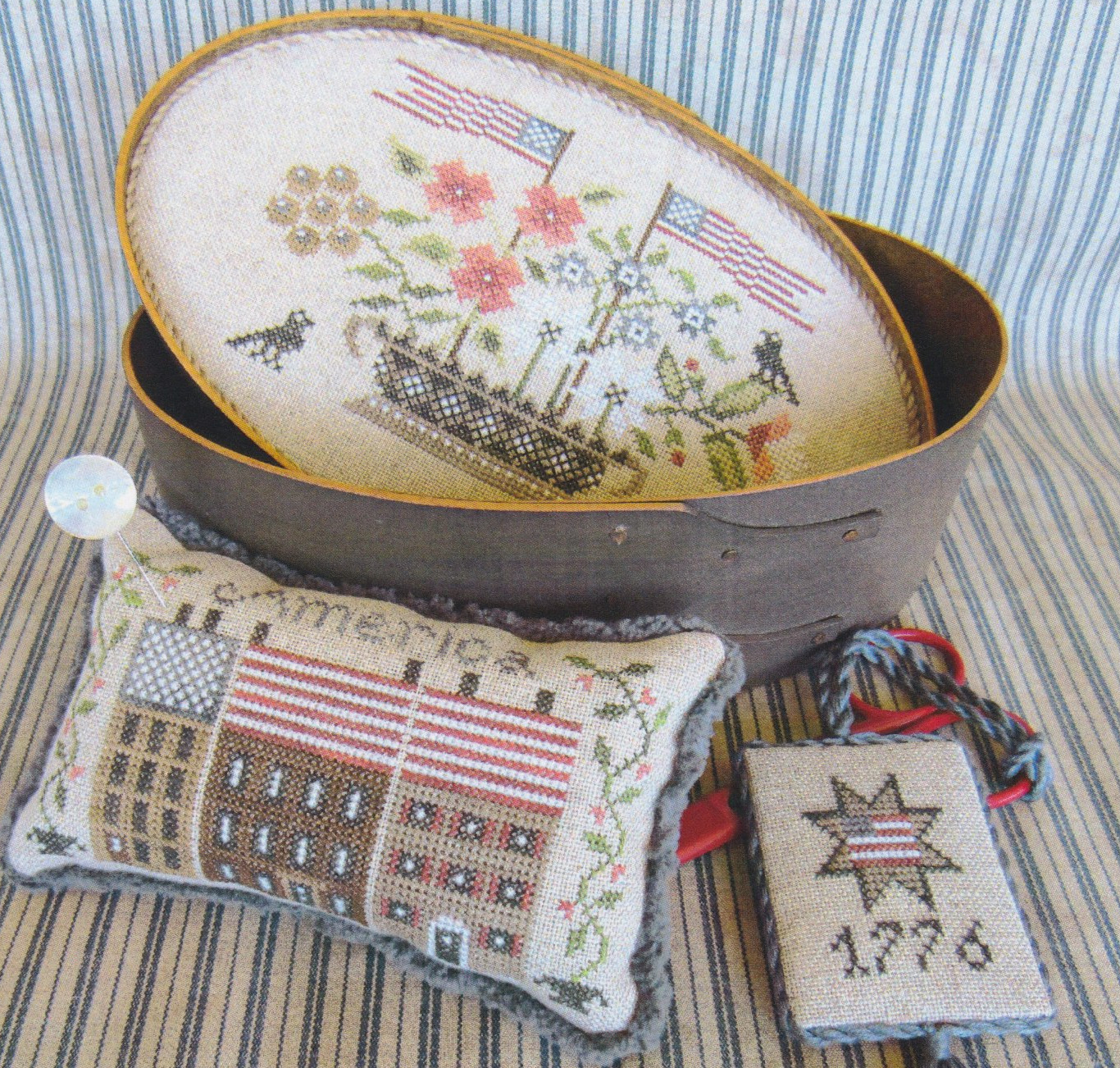 Patriotic Shaker Box - Cross Stitch Pattern