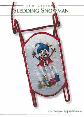 Sledding Snowman - Cross Stitch Pattern