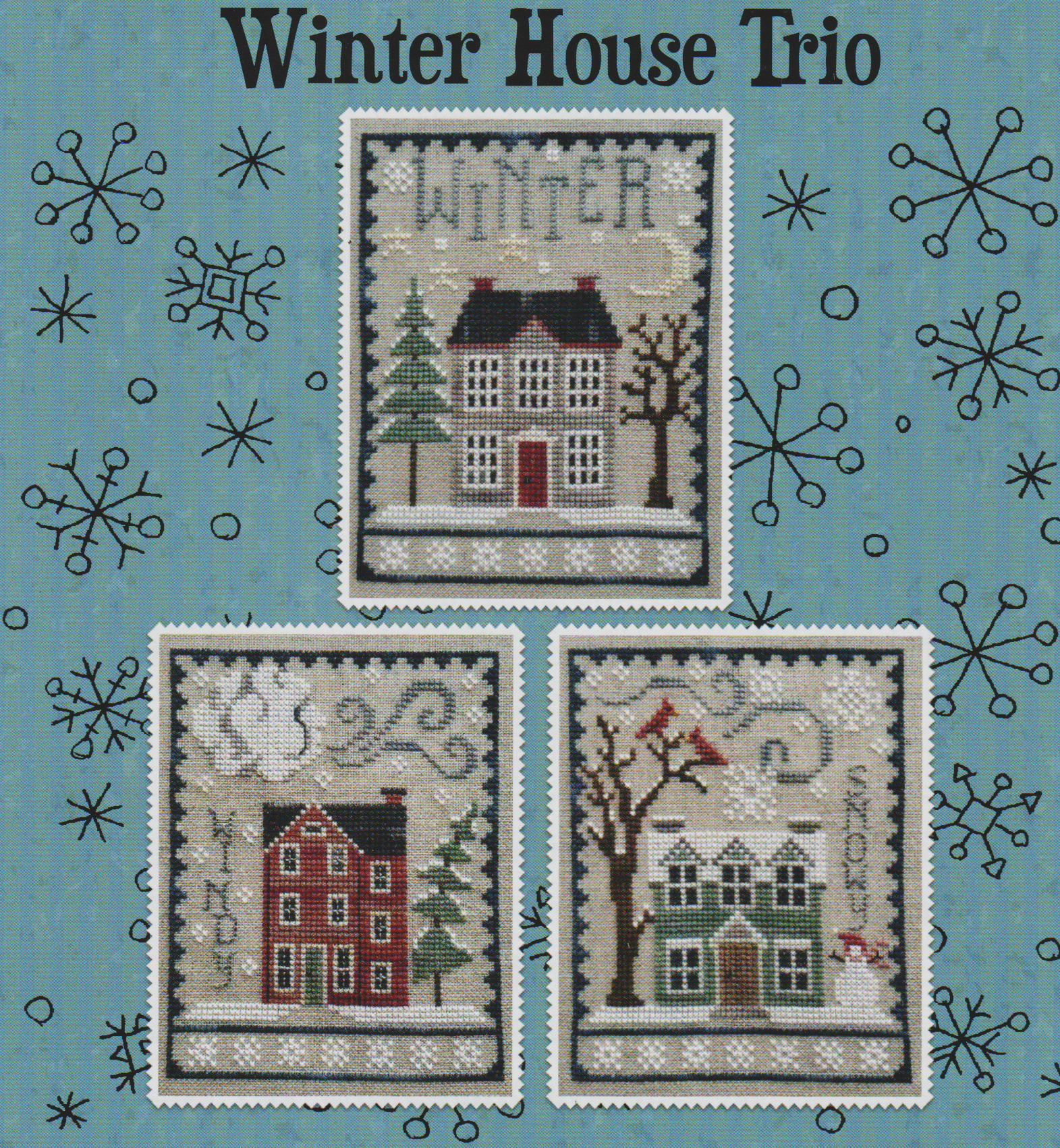 Winter House Trio - Cross Stitch Pattern