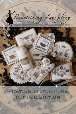 Festive Little Fobs 12 - Coffee Edition Cross Stitch Pattern