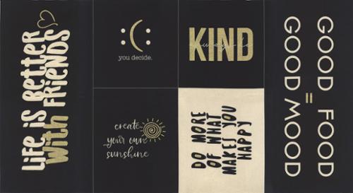 Think Ink Canvas Black Natural - Quilt Panel