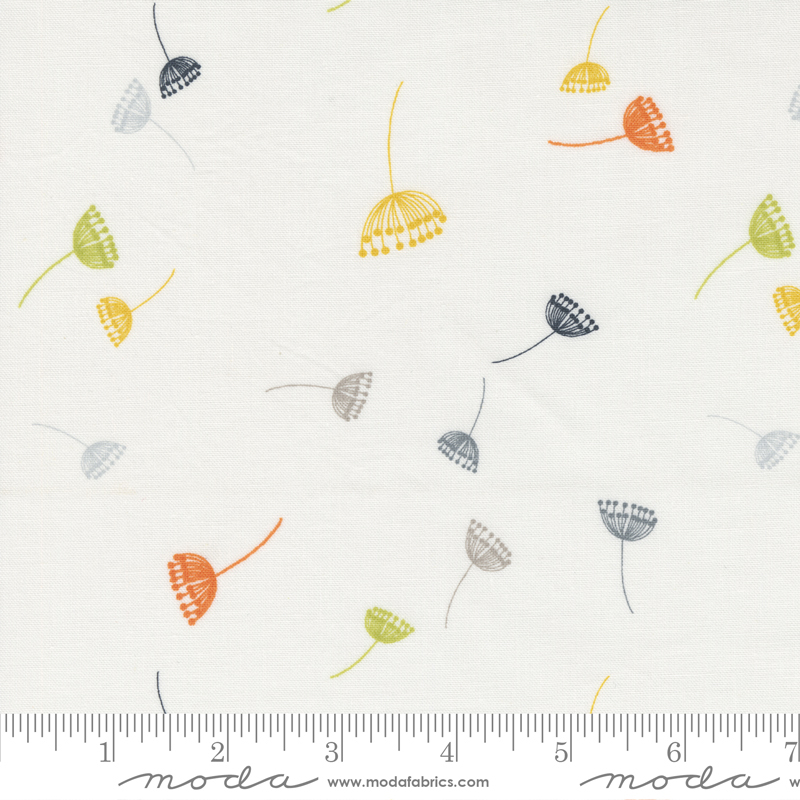 Filigree Off White - Dandelions Florals Dandelion - Fabric