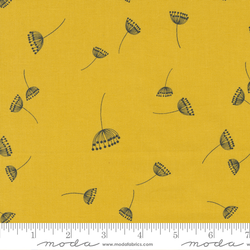Filigree Saffron - Dandelions Florals Dandelion - Fabric