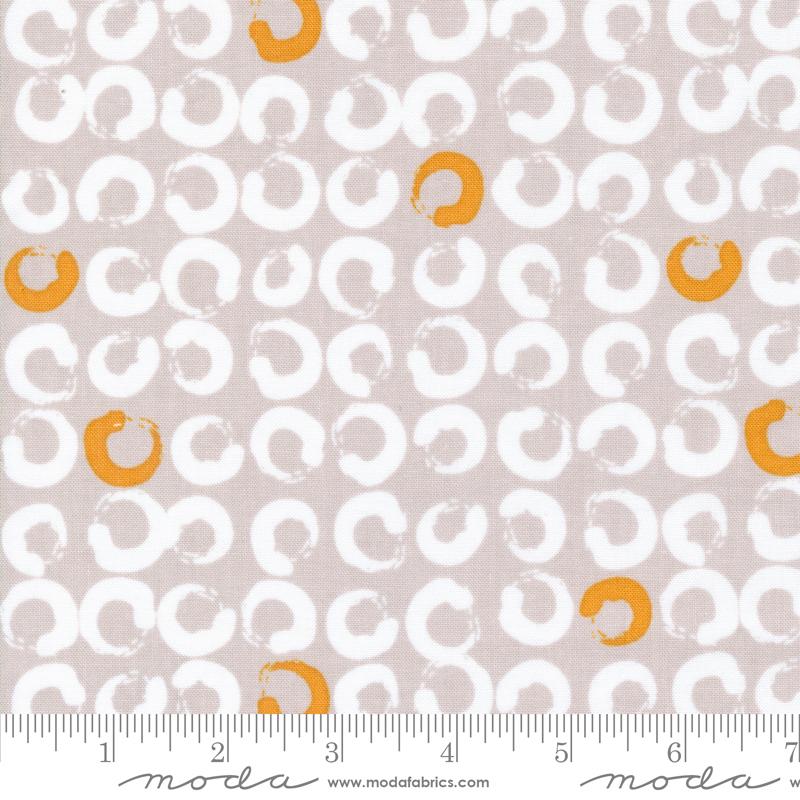 Bluish Stitched Up Patchwork Collage - Sand - Quilt Fabric