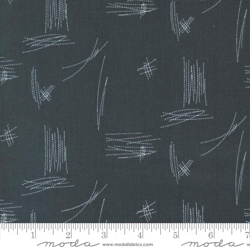 Bluish Stitches Blenders - Charcoal - Quilt Fabric