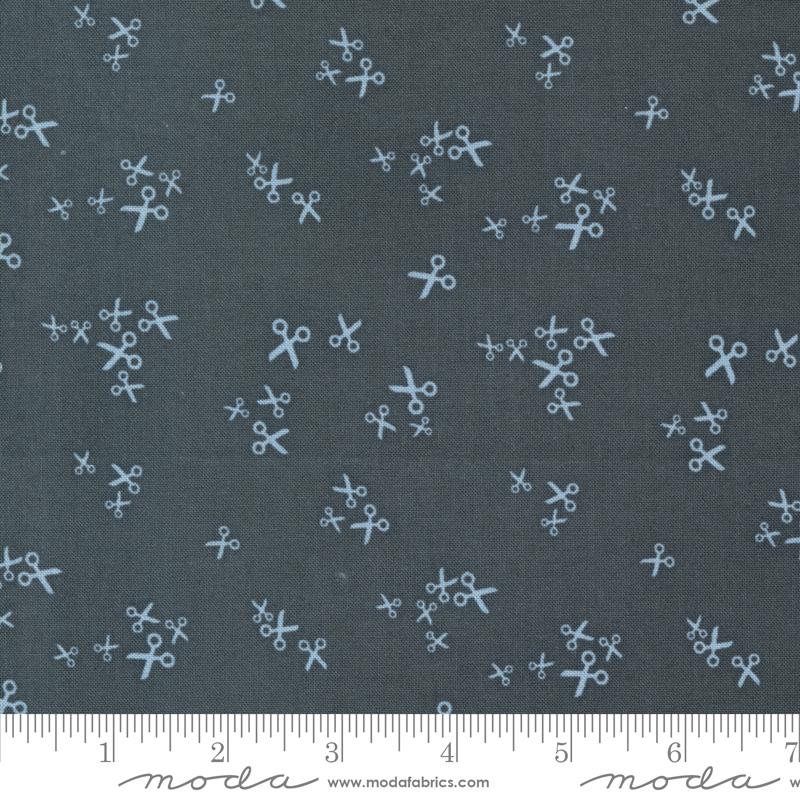 Bluish Novelty Scissors - Charcoal - Quilt Fabric