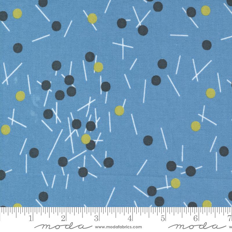 Bluish Pins Buttons - Deep Sea - Quilt Fabric