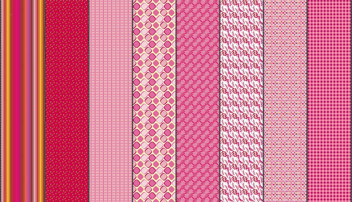 Lollie Jar Pink - Quilt Fabric, zoomed in. Select this picture to zoom back out.