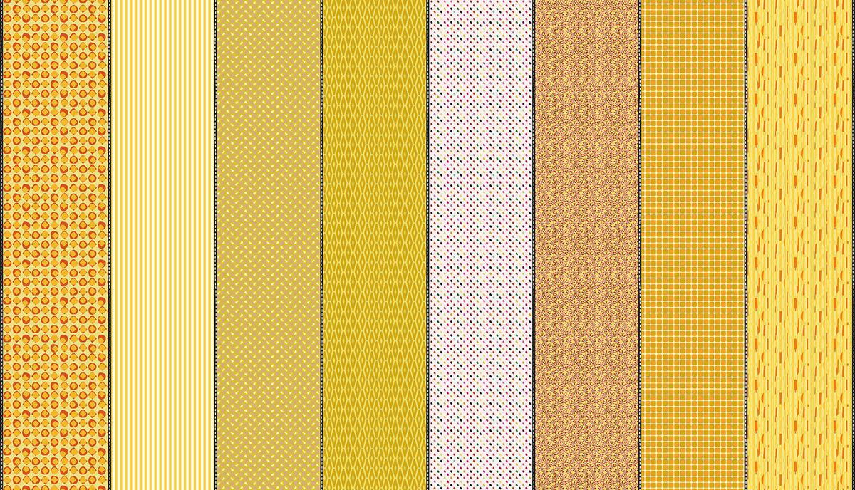 Lollie Jar Yellow - Quilt Fabric, zoomed in. Select this picture to zoom back out.