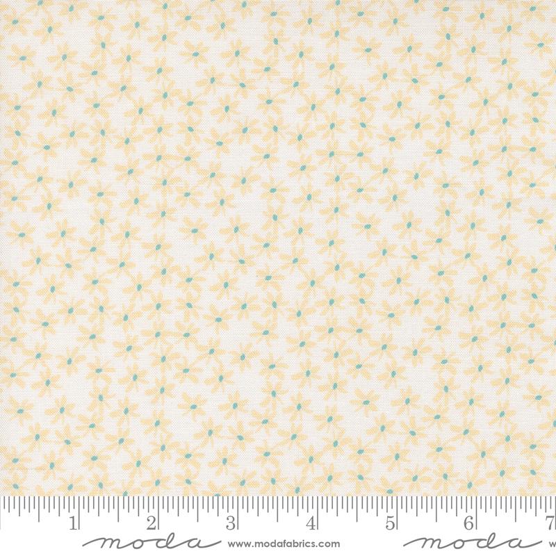 Bonbon Jar Yellow Flowers - Quilt Fabric, zoomed in. Select this picture to zoom back out.