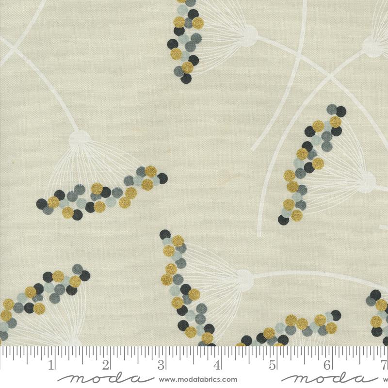 Shimmer Blossom - Metallic Ecru - Quilt Fabric