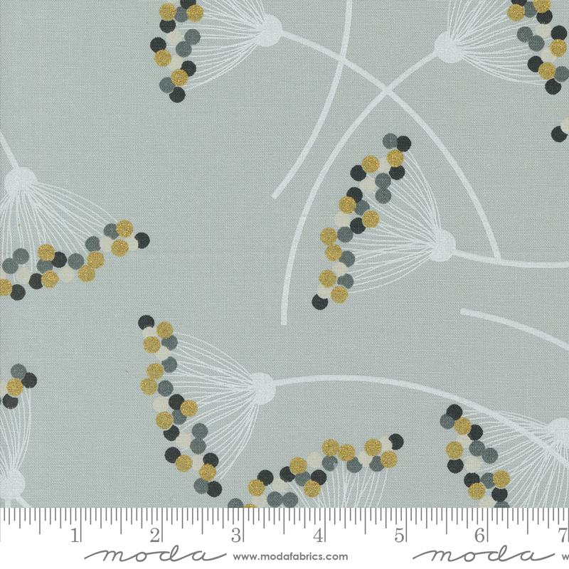 Shimmer Blossom - Metallic Silver - Quilt Fabric