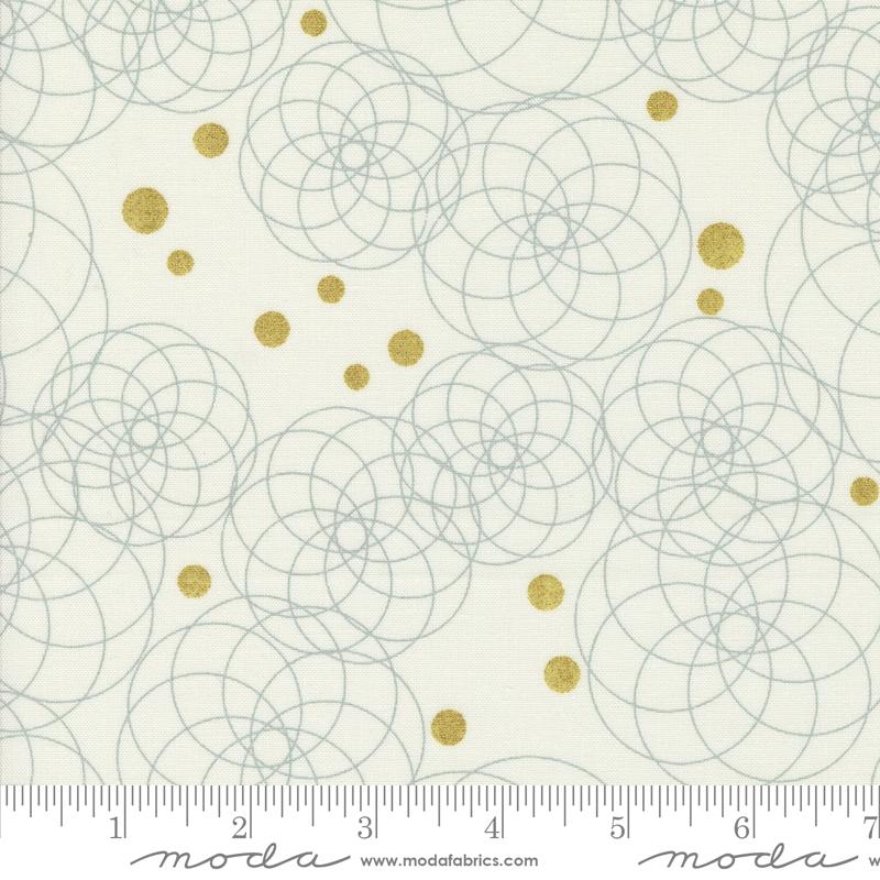Shimmer Circles - Metallic Ivory - Quilt Fabric