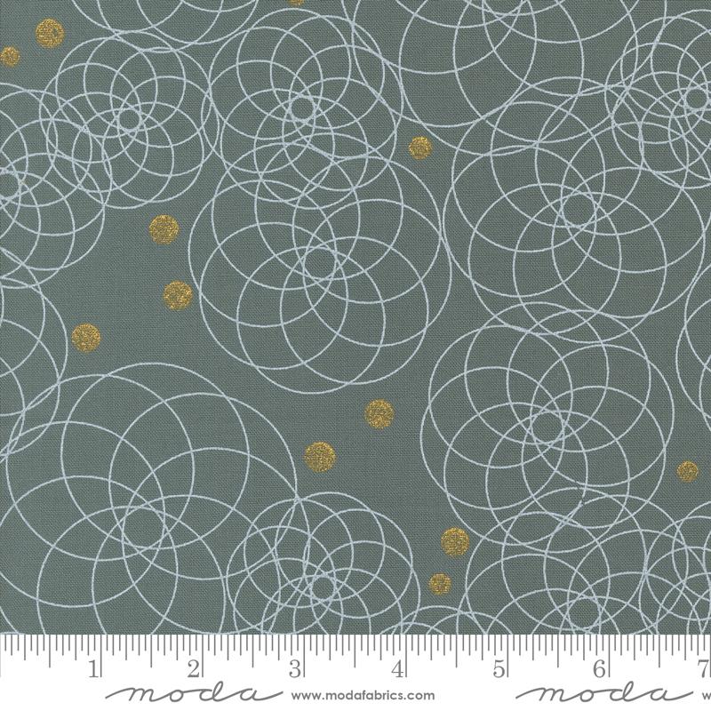Shimmer Circles - Metallic Smoke - Quilt Fabric