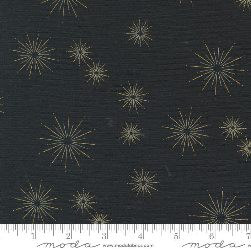 Shimmer Stars - Metallic Ebony - Quilt Fabric