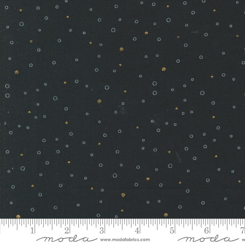 Shimmer Dots - Metallic Ebony - Quilt Fabric