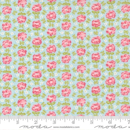 Grace Duck Egg - Honeycomb Posies - Quilt Fabric