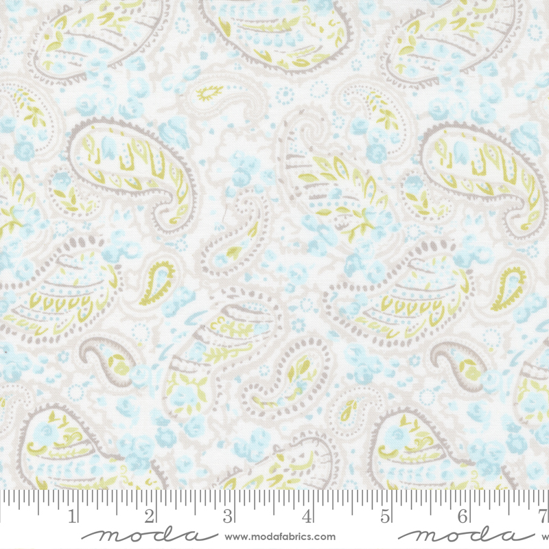 The Shores Linen White - Paisley - Quilt Fabric