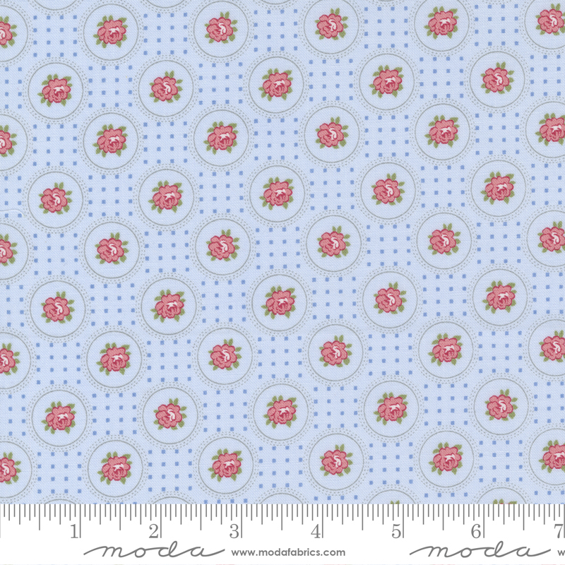 Sweet Liberty Sky - Circle Rose - Quilt Fabric