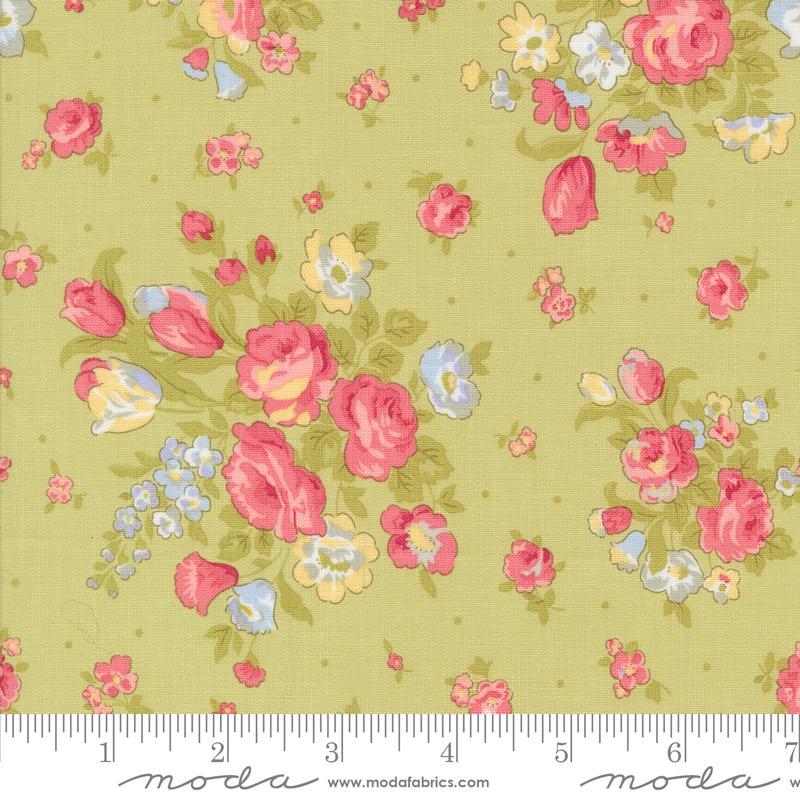 Memory Lane Flowers Leaf - Quilt Fabric