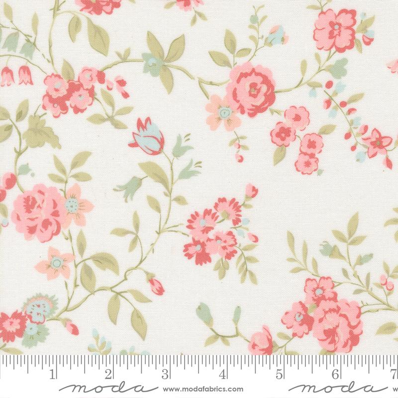 Abide Floral Linen White - Quilt Fabric