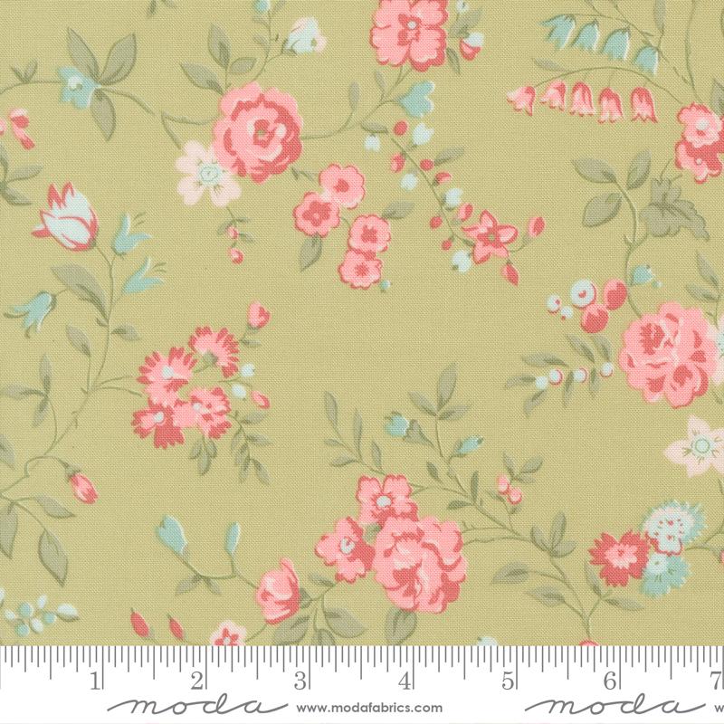 Abide Floral Light Green - Quilt Fabric
