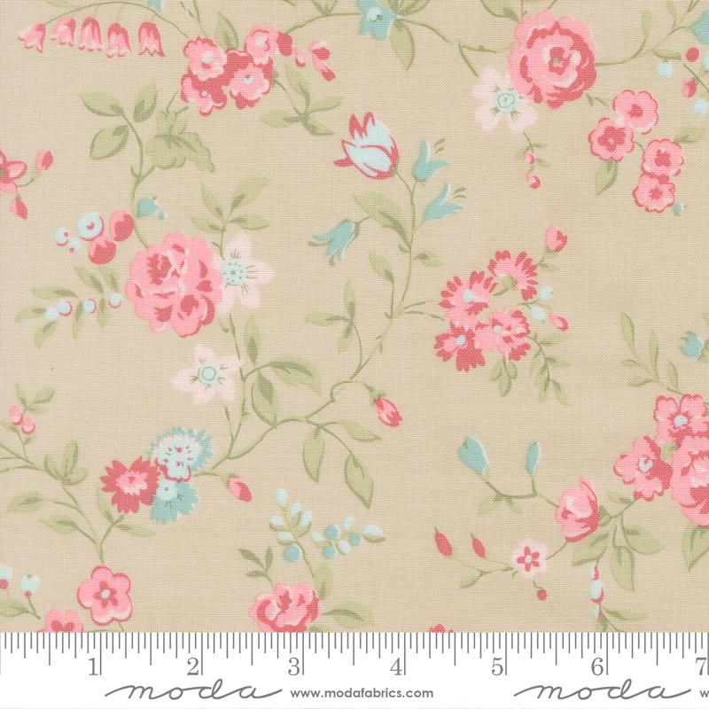Abide Floral Stone - Quilt Fabric
