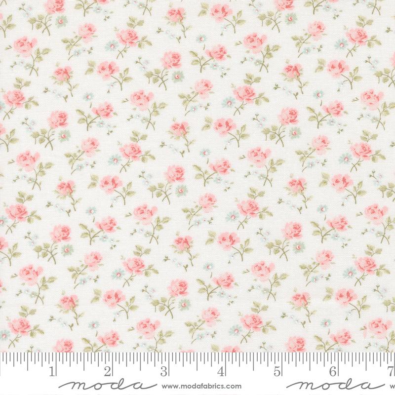 Abide Flower Linen White - Quilt Fabric