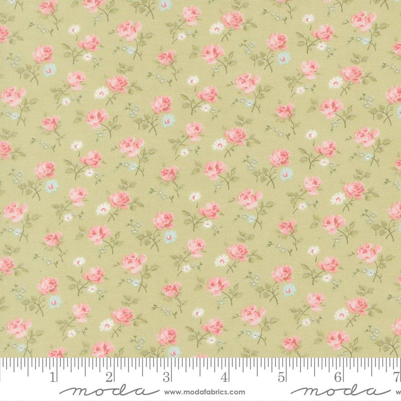 Abide Flower Light Green - Quilt Fabric