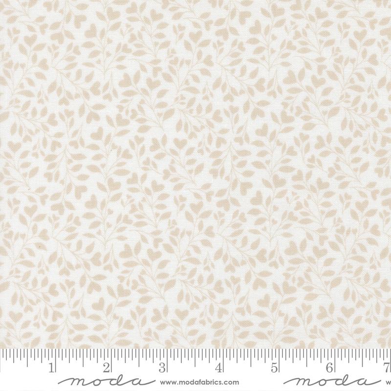 Abide Vines Linen White Stone - Quilt Fabric