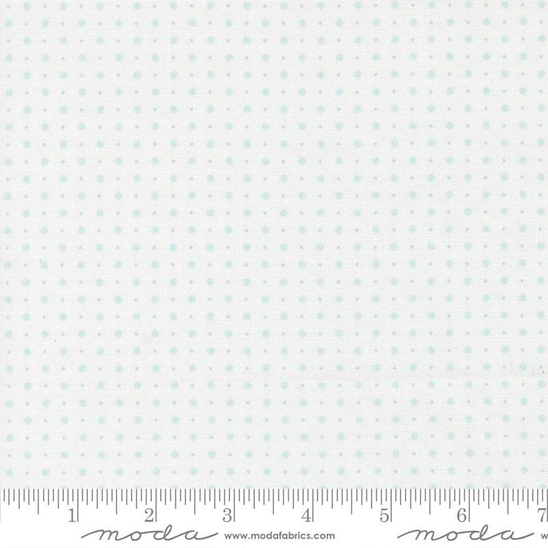 Abide Dots Linen White Light Blue - Quilt Fabric