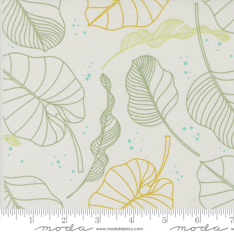 Olive You Leaves Fog - Quilt Fabric