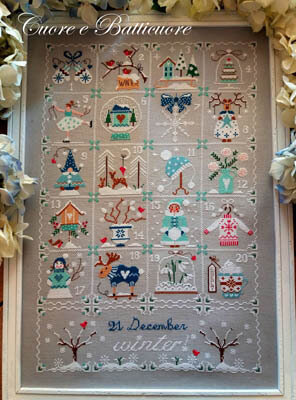 Shabby Winter Calendar - Cross Stitch Pattern