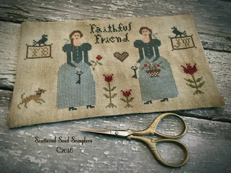 Prairie Sisters Scissor Mat - Cross Stitch Pattern