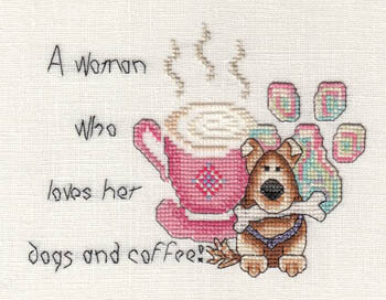 Woman Who Loves Her Dog and Coffee