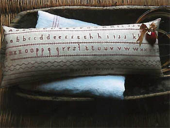 Harriat Brown Redwork Sampler Pinkeep 