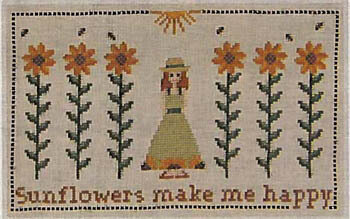 Sunflowers Make Me Happy - Cross Stitch Pattern