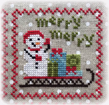Snowy 9 Patch - Part 3 - Cross Stitch Pattern, zoomed in. Select this picture to zoom back out.