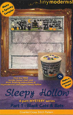 Sleepy Hollow Part 1 Black Cats & Bats Cross Stitch Pattern